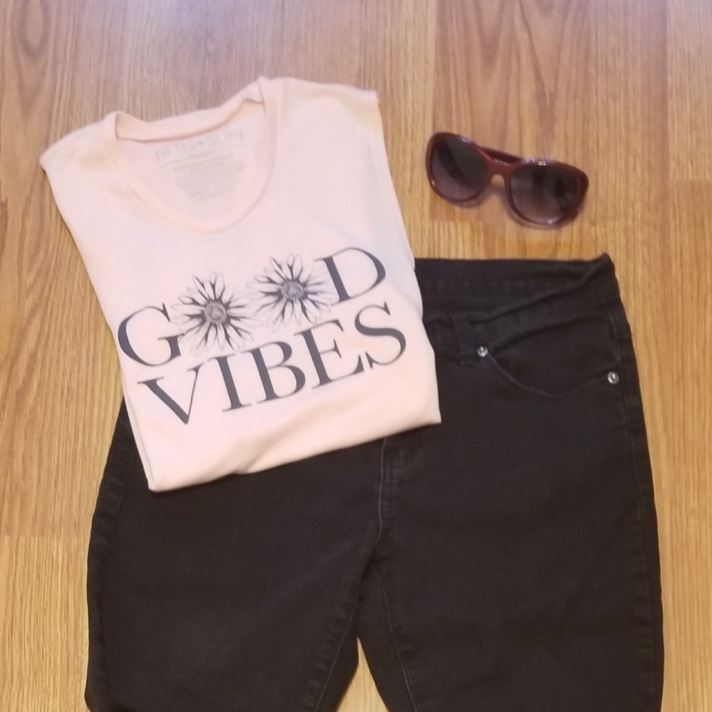 Fifth Sun pink "Good Vibes" tank